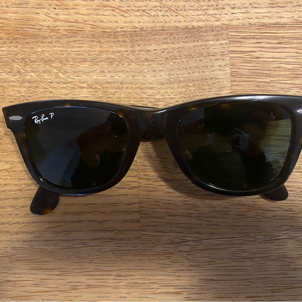 Ray-Ban Original Wayfarer Classics, Polished Tortoise, Green Lenses, Polarized